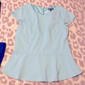 Express Mint Exposed Zipper Peplum Blouse- size M